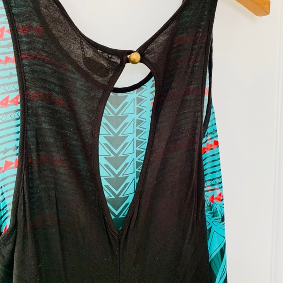 Turquoise Southwest Pattern Tank Top - Picture 6 of 7
